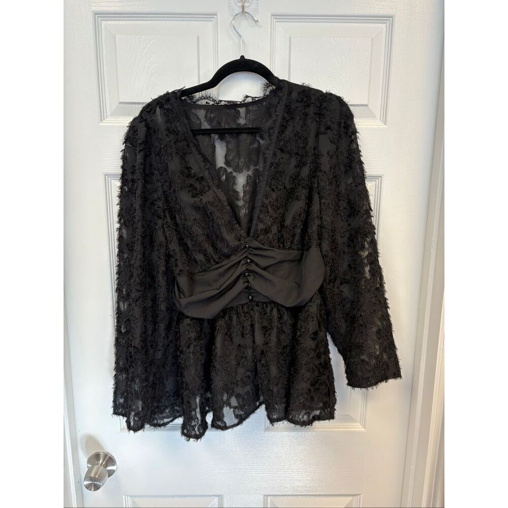 Black Shag Blouse